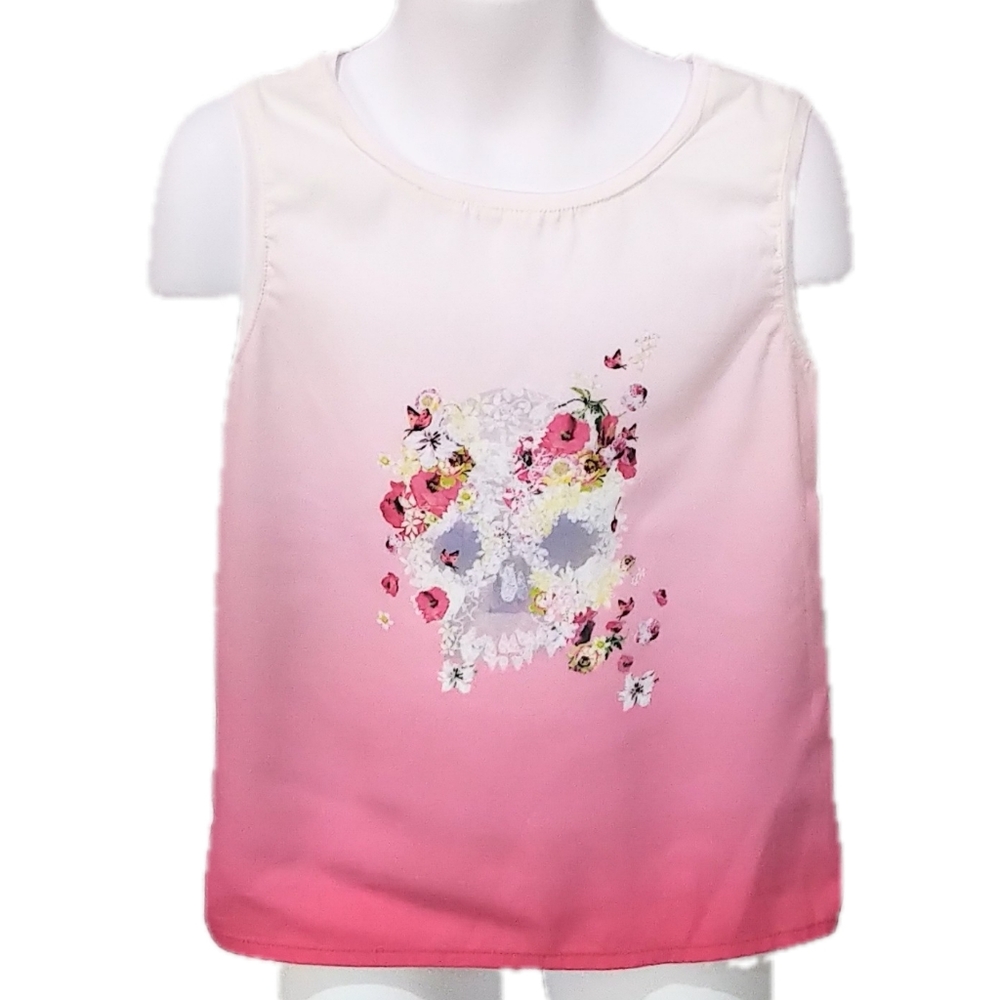 Junior Gaultier Ombre Skull Print Tank